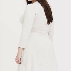 TORRID OATMEAL LATTICE SWEATER-KNIT DRESS